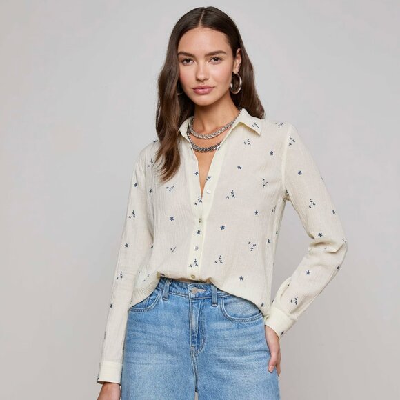 L'AGENCE Tops - L'AGENCE Laurent Embroidered Blouse (NWT, S)